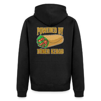 Powered by Doner Kebab - Powered by Doner Kebab - Unisex Premium Organic Zip Hoodie - black - Back - Nico (187cm)