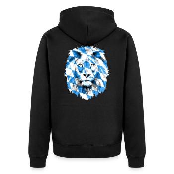 Bayern Löwe - Unisex Premium Bio Zip Hoodie - Schwarz - Hinten - Nico (187cm)