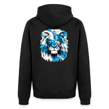 Bayern Löwe - Unisex Premium Bio Zip Hoodie - Schwarz - Hinten - Nico (187cm)
