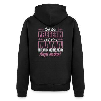 Pfelgerin Mama Nichts Angst Machen Altenpflegerin - Unisex Premium Bio Zip Hoodie - Schwarz - Hinten - Nico (187cm)