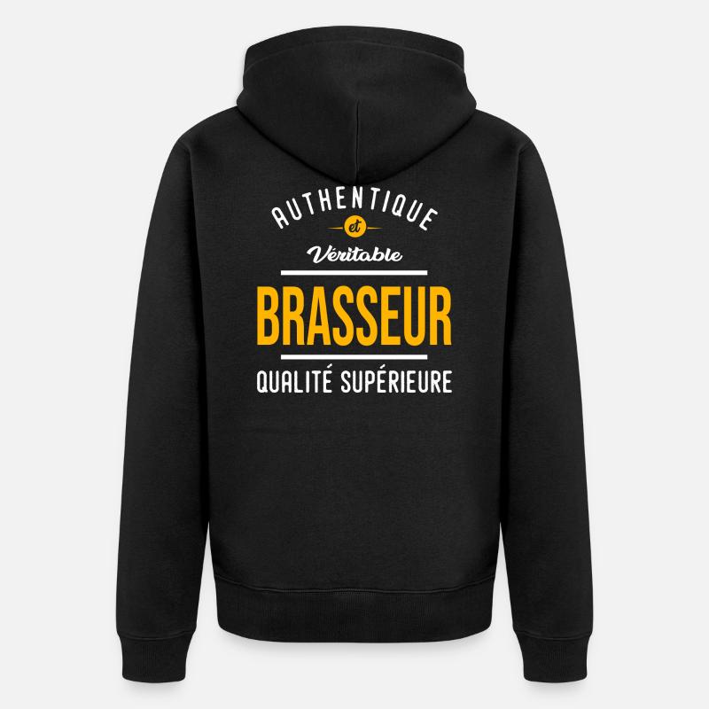 Beruf BREWER authentische Zitate Beruf - Unisex Premium Bio Zip Hoodie - Schwarz