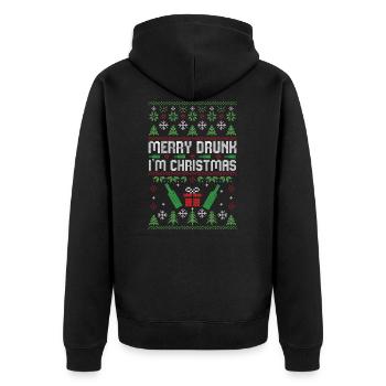 Joyeux ivre je suis Noël laid Noël à boire - Veste à capuche bio Premium Unisexe - noir - Dos - Nico (187cm)