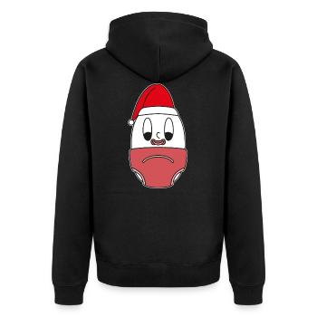 Weihnachts-Baby Ei - Unisex Premium Bio Zip Hoodie - Schwarz - Hinten - Nico (187cm)