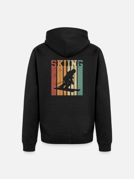Skiing Ski Fahren Skifahrer Skisport Skipiste - Ekologisk premiumluvjack unisex - svart
