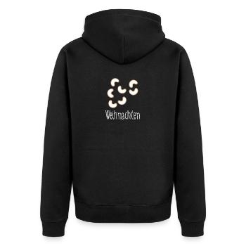 Vanillekipferl - Ein Klassiker zu Weihnachten - Unisex Premium Bio Zip Hoodie - Schwarz - Hinten - Nico (187cm)