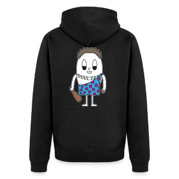 Stone Age Man Egg - Unisex Premium Organic Zip Hoodie - black - Back - Nico (187cm)