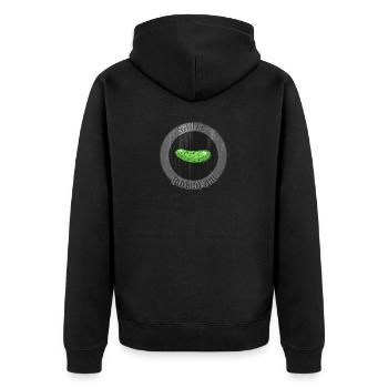 Saure-Gurken-Zeit Logo Retro Vintage - Unisex Premium Bio Zip Hoodie - Schwarz - Hinten - Nico (187cm)