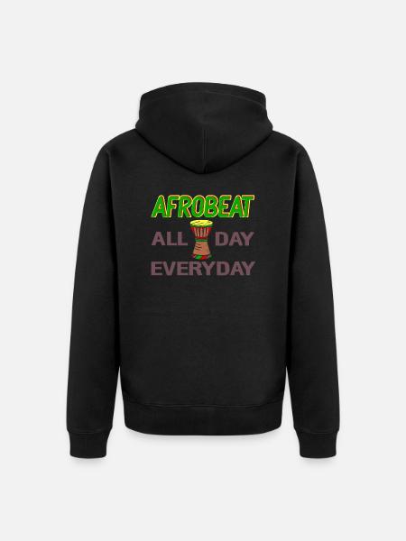 Afrobeat all day, every day - Unisex Premium Organic Zip Hoodie - black
