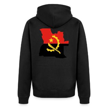 Drapeau angolais carte drapeau - Veste à capuche bio Premium Unisexe - noir - Dos - Nico (187cm)
