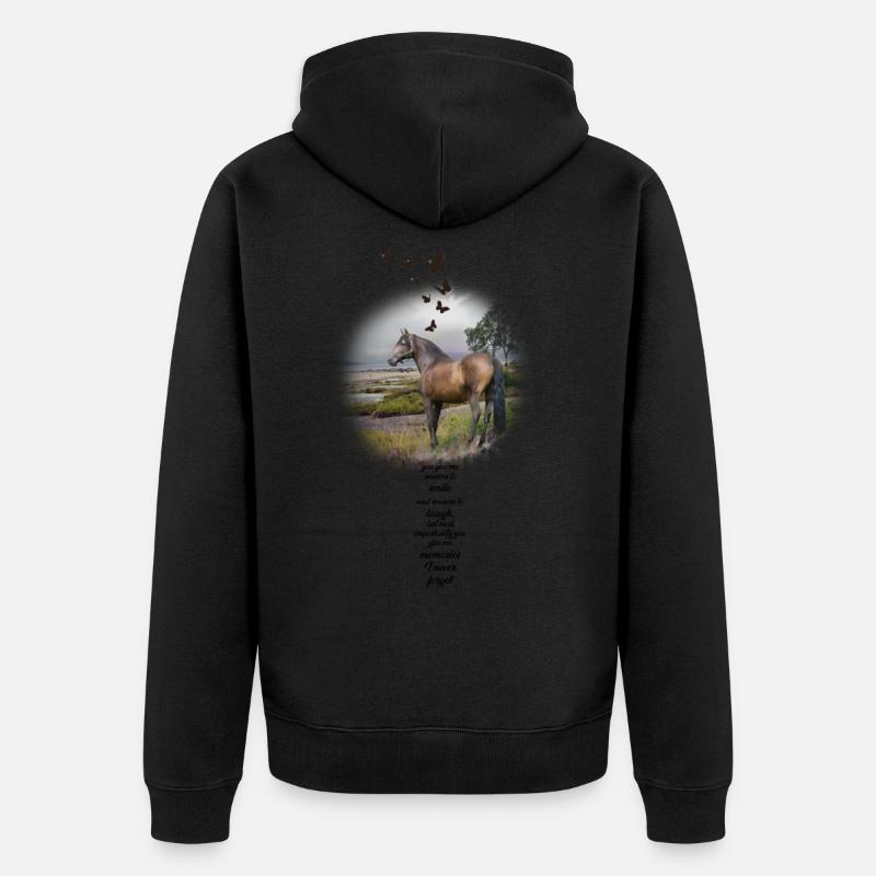 Étalon dans un beau paysage - Veste à capuche bio Premium Unisexe - undefined