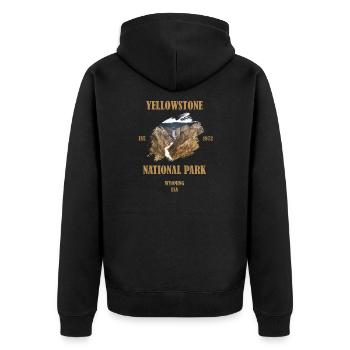 Yellowstone National Park - Unisex Premium Organic Zip Hoodie - black - Back - Nico (187cm)