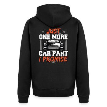 Just One More Car Part I Promise - Auto - Unisex Premium Organic Zip Hoodie - black - Back - Nico (187cm)