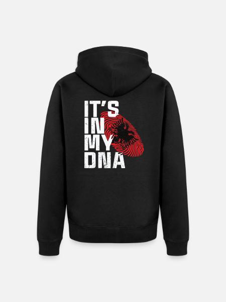Albania | Its in my DNA Albanian Albanian Flag - Unisex Premium Organic Zip Hoodie - black