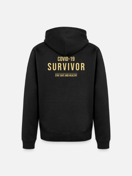 COVID-19 Survivor - Unisex Premium Organic Zip Hoodie - black