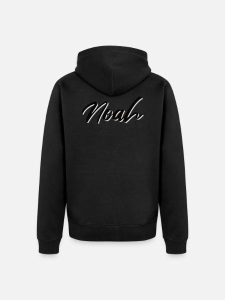 Noah - Unisex Premium Organic Zip Hoodie - black