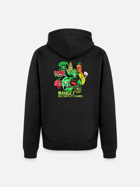 Mangez des fruits et legumes. - Veste à capuche bio Premium Unisexe - noir