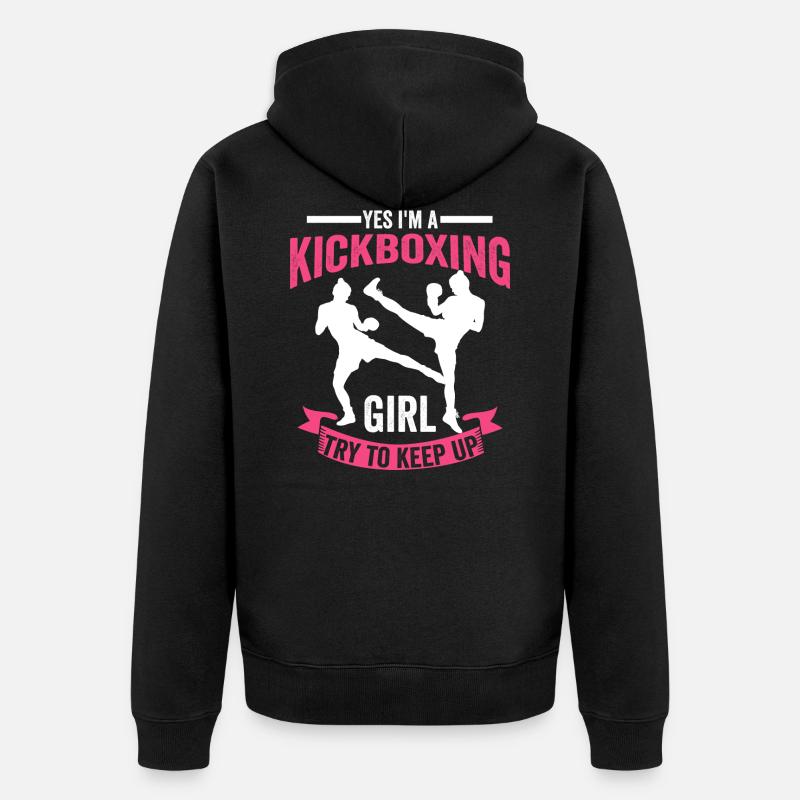 Cadeau fille de kickboxing - Veste à capuche bio Premium Unisexe - noir