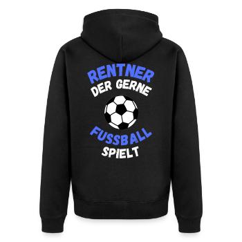 Rentner spielt Fußball Geschenk Opa Sport - Unisex Premium Bio Zip Hoodie - Schwarz - Hinten - Nico (187cm)