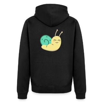 Süße Schnecke Mädchen Baby Schnecken Geschenk - Unisex Premium Bio Zip Hoodie - Schwarz - Hinten - Nico (187cm)