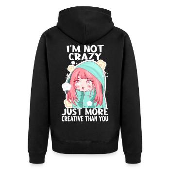 Cadeau anime fille manga kawaii - Veste à capuche bio Premium Unisexe - noir - Dos - Nico (187cm)