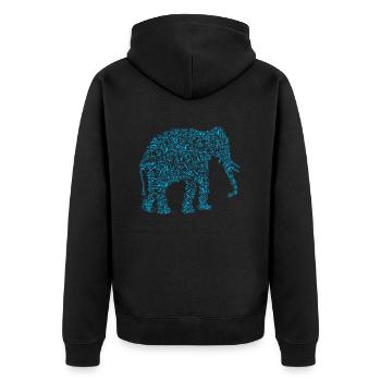 Big Big Big Elephant Bicycle Gift - Unisex Premium Organic Zip Hoodie - black - Back - Nico (187cm)