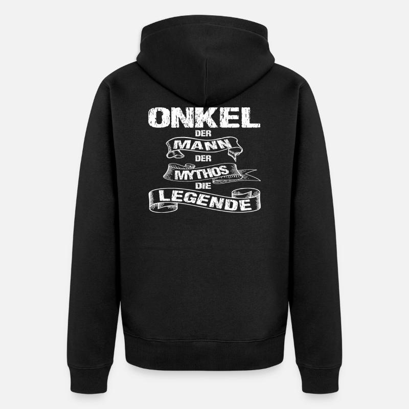 Onkel - Unisex Premium Bio Zip Hoodie - Schwarz