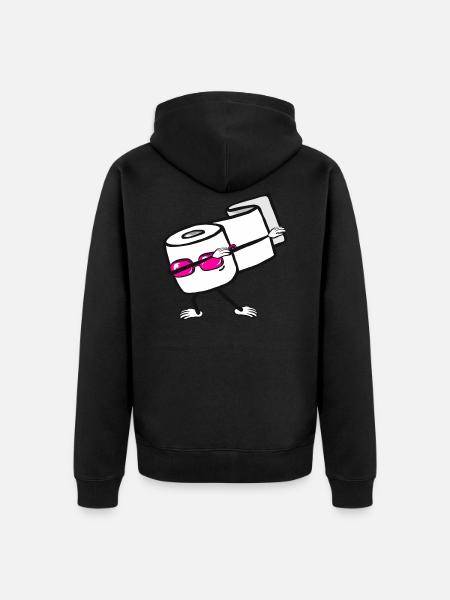 Toilet Paper Dabbing Gift - Unisex Premium Organic Zip Hoodie - black