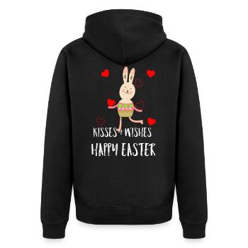 Pâques Pâques Pâques Pâques Pâques Pâques Heureux - Veste à capuche bio Premium Unisexe - noir - Dos - Nico (187cm)