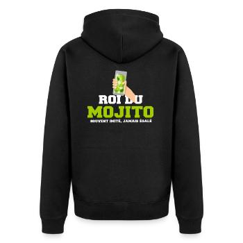 Roi du mojito cadeau drôle humour alcool barman - Veste à capuche bio Premium Unisexe - noir - Dos - Nico (187cm)