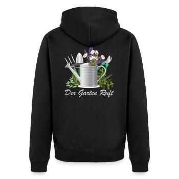 Le jardin appelle jardiniers fleurs jardinage - Veste à capuche bio Premium Unisexe - noir - Dos - Nico (187cm)
