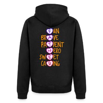 Vatertag, Vatertag, Vatertag, Vatertag - Unisex Premium Bio Zip Hoodie - Schwarz - Hinten - Nico (187cm)