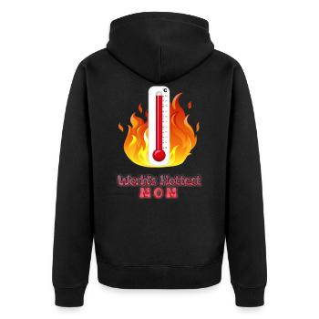 Muttertag Muttertag Muttertag - Unisex Premium Bio Zip Hoodie - Schwarz - Hinten - Nico (187cm)