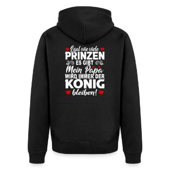 Princes Mon papa Roi Rester père fille - Veste à capuche bio Premium Unisexe - noir - Dos - Nico (187cm)