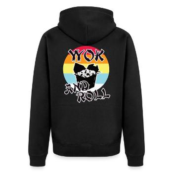 Wok and roll pour les fans de la nourriture asiatique - Veste à capuche bio Premium Unisexe - noir - Dos - Nico (187cm)