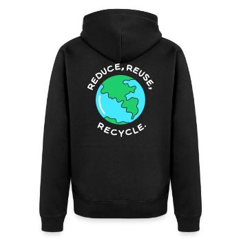 Recyclage du monde co2 Environnement Réchauffement climatique - Veste à capuche bio Premium Unisexe - noir - Dos - Nico (187cm)