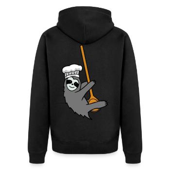 Paresseux cuisine cuisine amateur - Veste à capuche bio Premium Unisexe - noir - Dos - Nico (187cm)