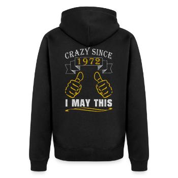 Né en 1972 Et fou - Veste à capuche bio Premium Unisexe - noir - Dos - Nico (187cm)