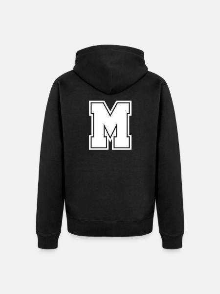 Buchstabe M - Unisex Premium Bio Zip Hoodie - Schwarz