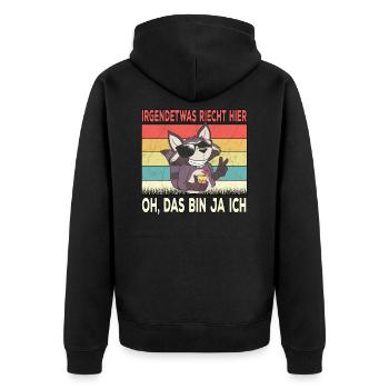 Lustige Waschbär Sprüche Retro Waschbären Raccoon - Unisex Premium Bio Zip Hoodie - Schwarz - Hinten - Nico (187cm)