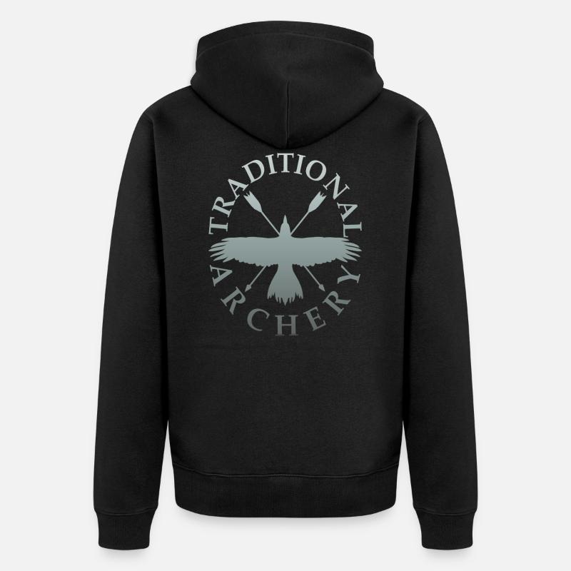 Bogenschießen Bogenschiessen Archery Pfeil Bogen - Unisex Premium Bio Zip Hoodie - Schwarz