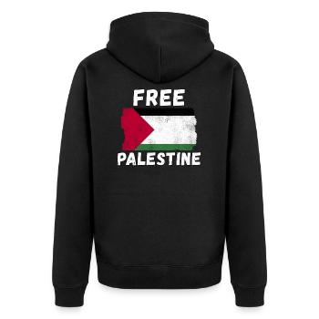 Free Palestine Palestine Anti-Oppression - Unisex Premium Organic Zip Hoodie - black - Back - Nico (187cm)