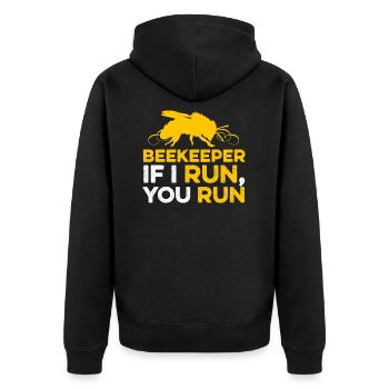 Beekeeper If I Run Abeilles Abeilles Apiculture Apiculture - Veste à capuche bio Premium Unisexe - noir - Dos - Nico (187cm)