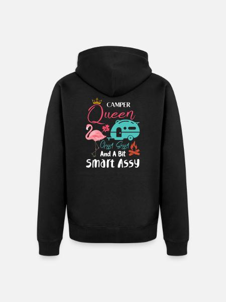 Camper Königin edel Sassy und ein bisschen Smart sassy - Unisex Premium Bio Zip Hoodie - Schwarz