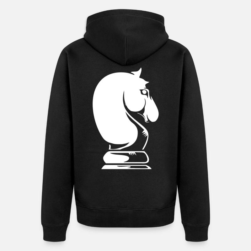 Échecs échecs cavaliers - Veste à capuche bio Premium Unisexe - noir