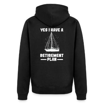 Retirement plan sailing sailor pension retirement boat - Unisex Premium Organic Zip Hoodie - black - Back - Nico (187cm)