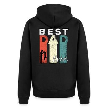 Best Dad Ever Retro Best Dad Expectant Dad - Unisex Premium Organic Zip Hoodie - black - Back - Nico (187cm)