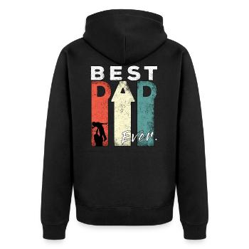 Best Dad Ever Retro Best Dad Expectant Dad - Unisex Premium Organic Zip Hoodie - black - Back - Nico (187cm)