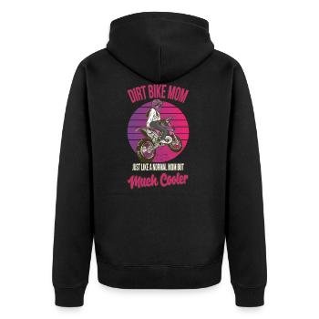 Dirt Bike Mom Motocross Mama Supercross Mutter - Unisex Premium Bio Zip Hoodie - Schwarz - Hinten - Nico (187cm)