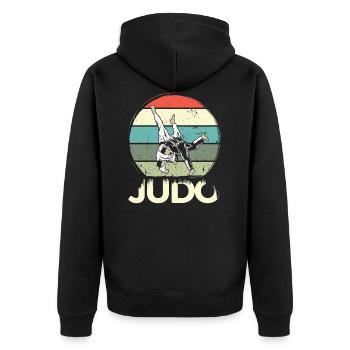 Judo vintage Sport de combat japonais Cadeau - Veste à capuche bio Premium Unisexe - noir - Dos - Nico (187cm)