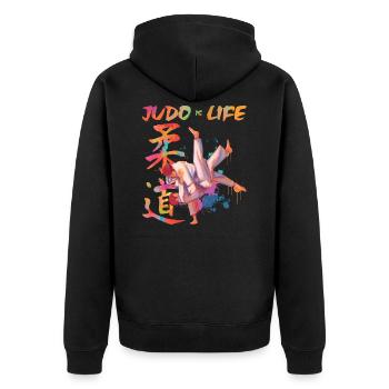 Judo Is Life Taekwondo Ju Jutsu Training Cadeau - Veste à capuche bio Premium Unisexe - noir - Dos - Nico (187cm)